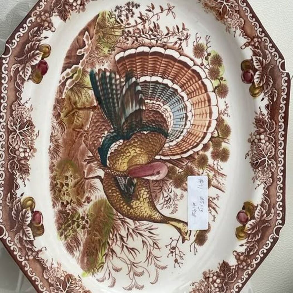Vintage made in Japan thanksgiving platter 19x13